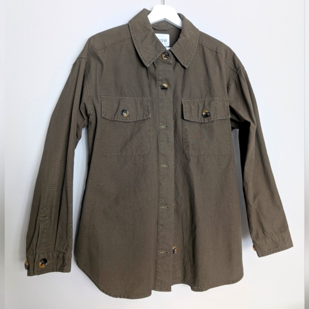Warehouse One Olive Button up Utility Jacket Size M